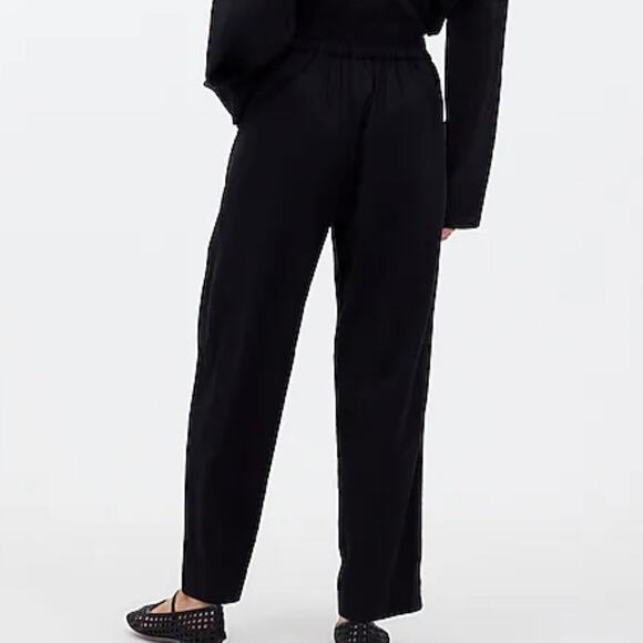 Madewell Women's Linen Blend Straight Leg Crop Pant Size 12 Petite Black - Picture 7 of 15